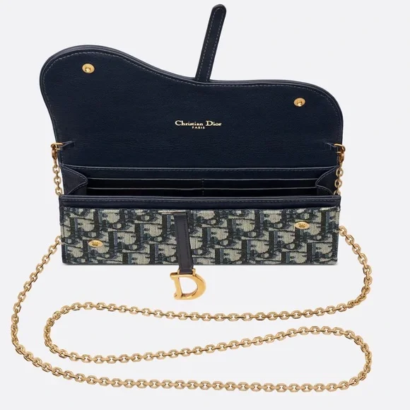Dior long saddle wallet with chain - Picture 3 of 5